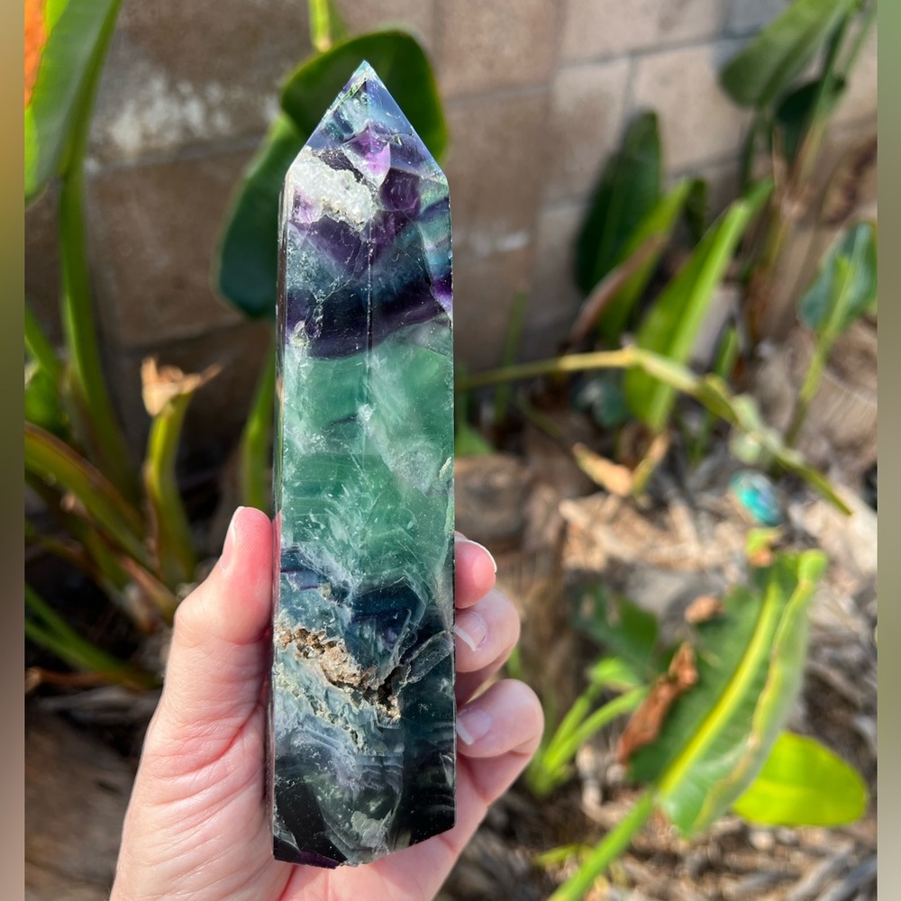 Rainbow Fluorite Crystal Tower